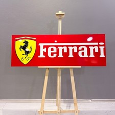 Ferrari Classic Logo – Garage Heavy Metal Sign – 118 × 40 cm (46.5” × 15.7”) picture