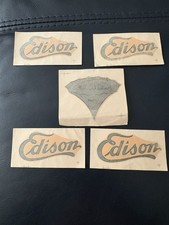 (5) Vtg. Antique Borden Water Slide Stickers Edison Phonograph  picture
