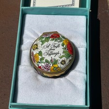 Vtg Tiffany & Co Halcyon Days Trinket Box Floral A Trifle From Tiffany's - Read picture