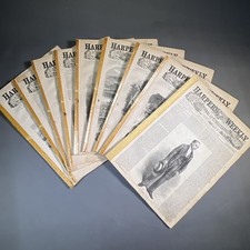 1863 Lot of 9 Original Harper's Weekly Magazines American Civil War Era News picture