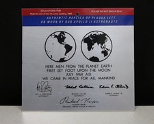 NASA Apollo 11 Replica Plaque Left On The Moon 1969 Sealed #1386 D-1 picture