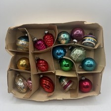 Lot 17 Vintage Shiny Brite Mercury Glass Xmas Ornaments - Pinecone, Bell, Etc. picture
