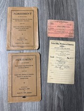 Vtg United Mine Workers Union Agreement, Miners Certificate & Dues Book 1930’s picture