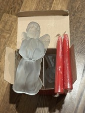 Timeless Treasures Cherub Candle Holder Set of 2 Frosted Angel Taiwan AMC Box picture