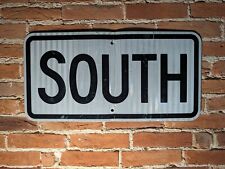 Retired Vintage SOUTH Interstate Highway Road Street 24” X 12 Metal Gas Oil Sign picture