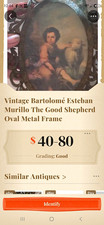 Vintage Ornate Oval Metal Photo Frame, Brown Portrait, Art Print picture