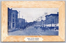 K50/ Marshall Michigan Postcard c1910 West State Street Stores 350 picture
