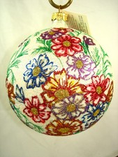 Larry Fraga Designs Flower Ball Christmas Ornament Made in Poland  picture