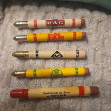 FIVE-VINTAGE Stock Yard Advertising Bullet Pencils-All Different picture