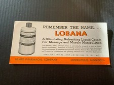 1940's Ulmer Pharmacal Co Lobana Medicine Ink Blotter picture