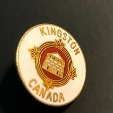 Vintage Kingston Canada Pin Enamel Lapel Souvenir Eastern Ontario Canadian City picture