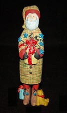 VINTAGE Ellen Stouffer Santa's Check Figurine ADORABLE FIGURINE picture
