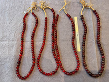 4 strands  Vintage  Red  orange   Glass Trade BEADS picture