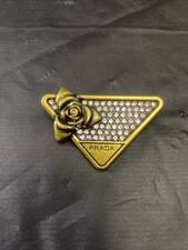 Luxury Elegant Prada Brooch Pin With Clear Rhinestone picture