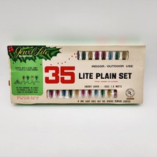Vintage Jewel Lite 35 Light Plain Set Christmas Indoor Outdoor Multicolor picture