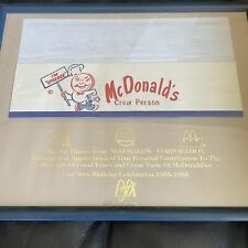 ⭐️ 1955 McDonald's Crew Person Hat Statue Sign Framed Man Cave Americana picture