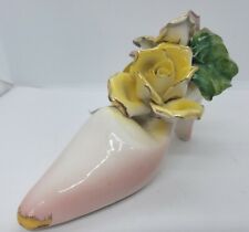 Genuine Capodimonte By Devis Porcelain Heeled Shoe w/Flowers 8