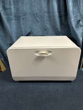 KCO Canada White Metal Bread Box Drop Front Shelf Mid Century Vintage picture