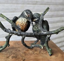Old Austrian, Cold Painted Bronze Kingfishers Figure - Possibly Franz Bergman  picture