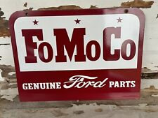 Vintage FoMoCo Sign Genuine Ford Parts Double Sided Painted Metal  Minty Fresh picture