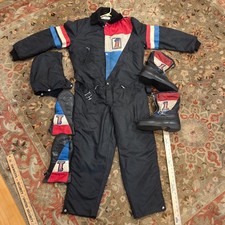 Rare Harley-Davidson Vintage Snowmobile Snow Suit Lrg Womens Gloves 1970s BOOTS picture