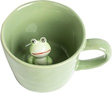 Frog Coffee Cup Hidden 3D Animal Inside Mug,Garden series Handmade Figurine Mugs picture