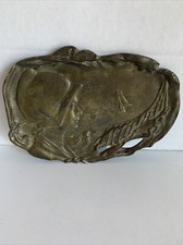Antique 1945 Metal Trinket Dish Fisherman’s Wife picture