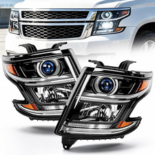 Halogen OEM Headlights Assembly 2015-2020 Chevy Tahoe/Suburban LED DRL picture