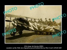 OLD 8x6 HISTORIC AVIATION PHOTO US ARMY WWI 94th AERO SQUADRON & PLANE picture