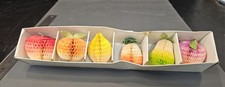 Vtg Honeycomb Paper Fruit For Decoration Set Of 6 - Made In Japan - picture