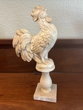French Country Farmhouse Rooster Creamy White Distressed 12” Cottage Core picture