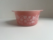 Vintage Pyrex #473 Pink Gooseberry Cinderella Casserole Dish 1 Qt (No Lid) picture