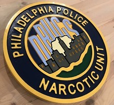 Police Philadelphia Narcotic Unit3D routed wood Patch Plaque Sign Carved picture