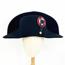 Napoleon French Admiral Captains Bicorne Hat Cosplay Woolen Cap Black Men Adult picture