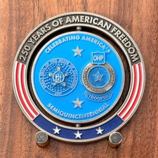 Oklahoma Highway Patrol 250 Years Freedom Spinner Challenge Coin  M#28 picture
