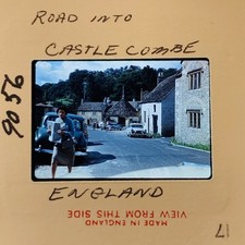 1950s Castle Combe England Village Street Scene Vintage Cars 35mm Slide picture
