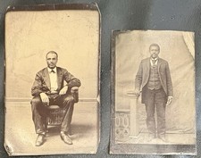 Black History Civil War Reconstruction African American Men Tintype Group Lot picture