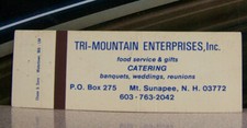 Vintage Matchbook Cover X3 Mount Sunapee New Hampshire Tri Mountain Enterprises picture
