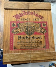 Rare Vintage Anheuser Busch Budweiser Wooden Hanging 9 Slot Cabinet man cave picture