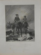 French and Indian War Art George Washington on the Ohio Original 1857 Engraving picture