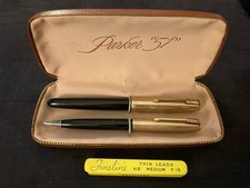 Vintage Parker 51 Fountain Pen and Mechanical Pencil Set with original case picture