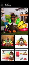 5X7ft High Inflatable Turkey LED Lighted Airblown Thanksgiving Outdoor Yard Deco picture
