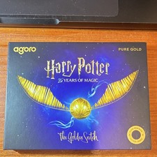 2026 Agoro Harry Potter 25 Years of Magic: Golden Snitch Shaped 0.1g Gold Proof picture