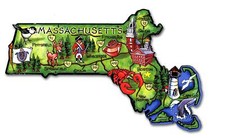 Massachusetts The Bay State Artwood Jumbo Fridge Magnet picture