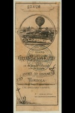 Photo:Paris France Henry Giffard 1879 Captive Balloon Admission Ticket picture
