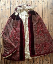 French Silk & Velvet Hooded Cape Cloak Victorian c.1800 Rare Early 19th Century  picture