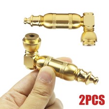 2x Handmade Real USA Brass Metal Tobacco Smoking Pipe Brass Cooling Chamber picture