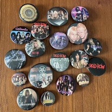 19 Vintage 80s MOTLEY CRUE Metal Hair Band SKID ROW Pin back Buttons WHITESNAKE picture