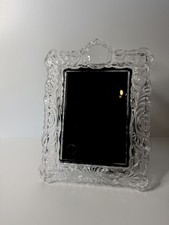 Vintage International Silver Co Full Lead Crystal 5x7 Floral Frame Germany picture