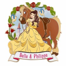 PALM Disney Beauty and the Beast Belle with Philippe Jumbo Collectible Pin picture